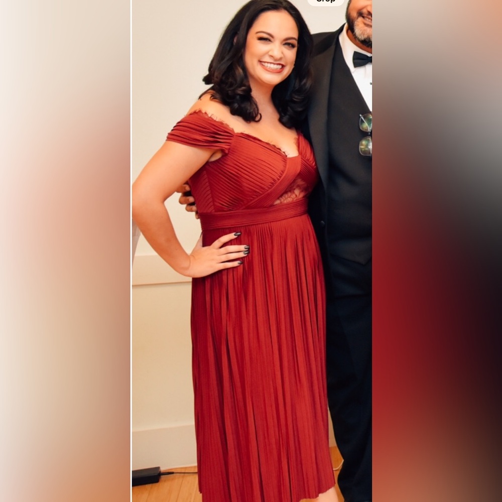 ASOS Burgundy Pleated Maxi Dress